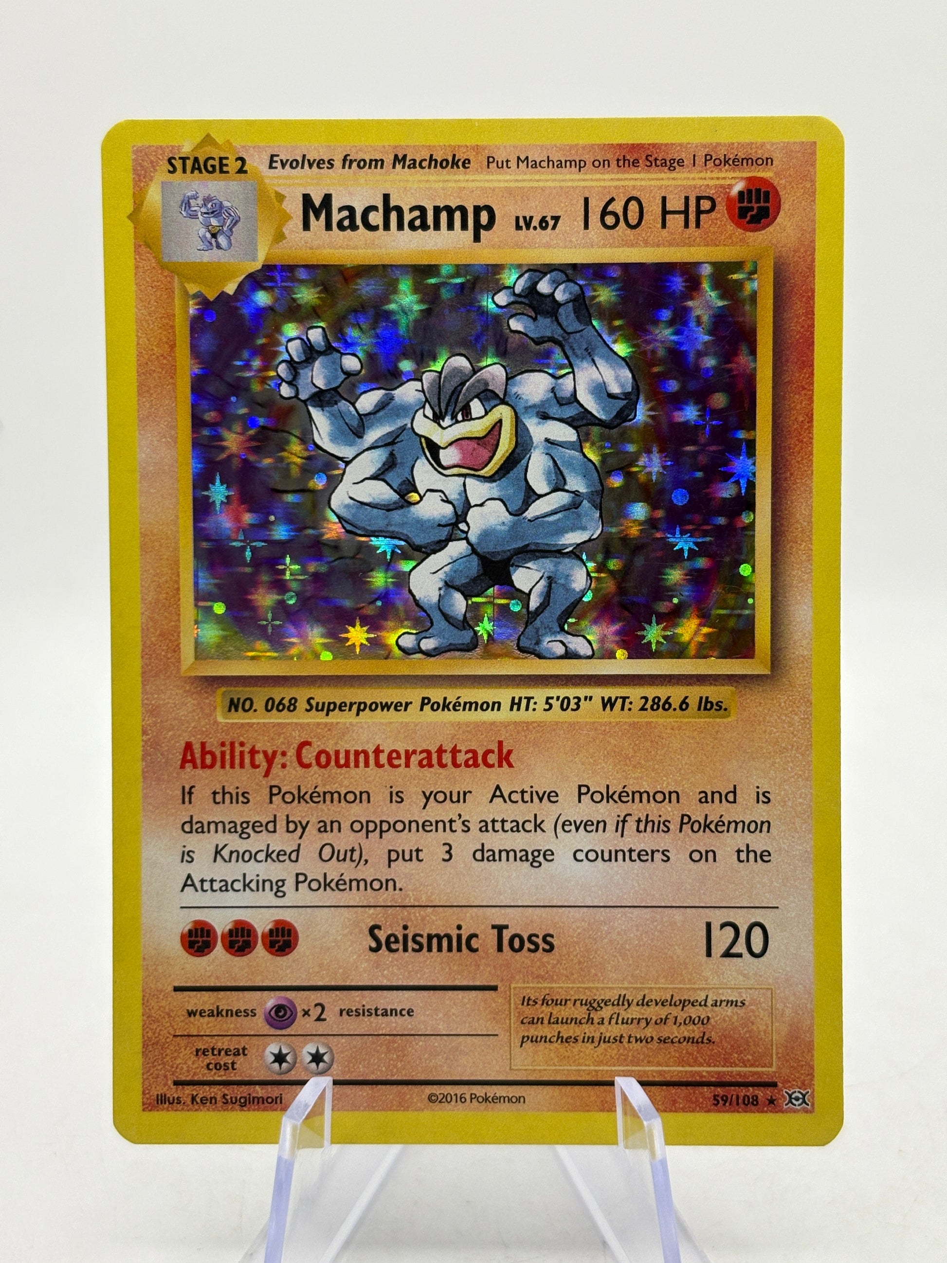 Pokemon TCG Evolutions - Machamp 59/108 Rare Holo LP FRENLY BRICKS - Open 7 Days
