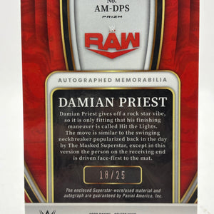 Damian Priest 2022 Panini Select WWE Autographed Memorabilia Auto Relic /25 FRENLY BRICKS - Open 7 Days