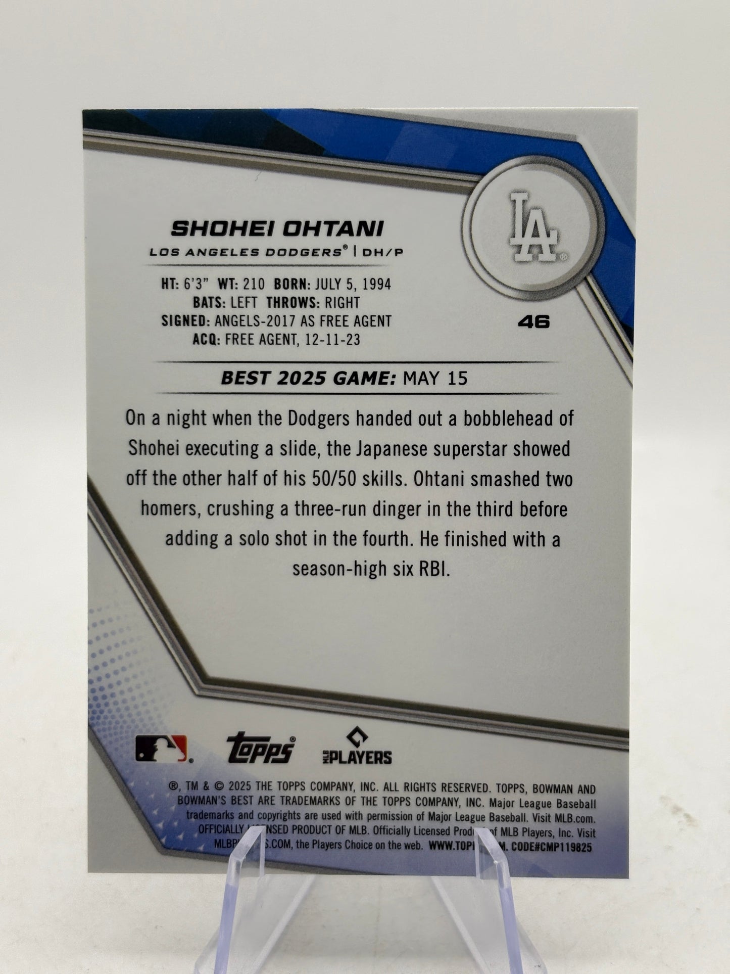 2025 Bowman's Best #46 Shohei Ohtani Wave Refractor FRENLY BRICKS - Open 7 Days