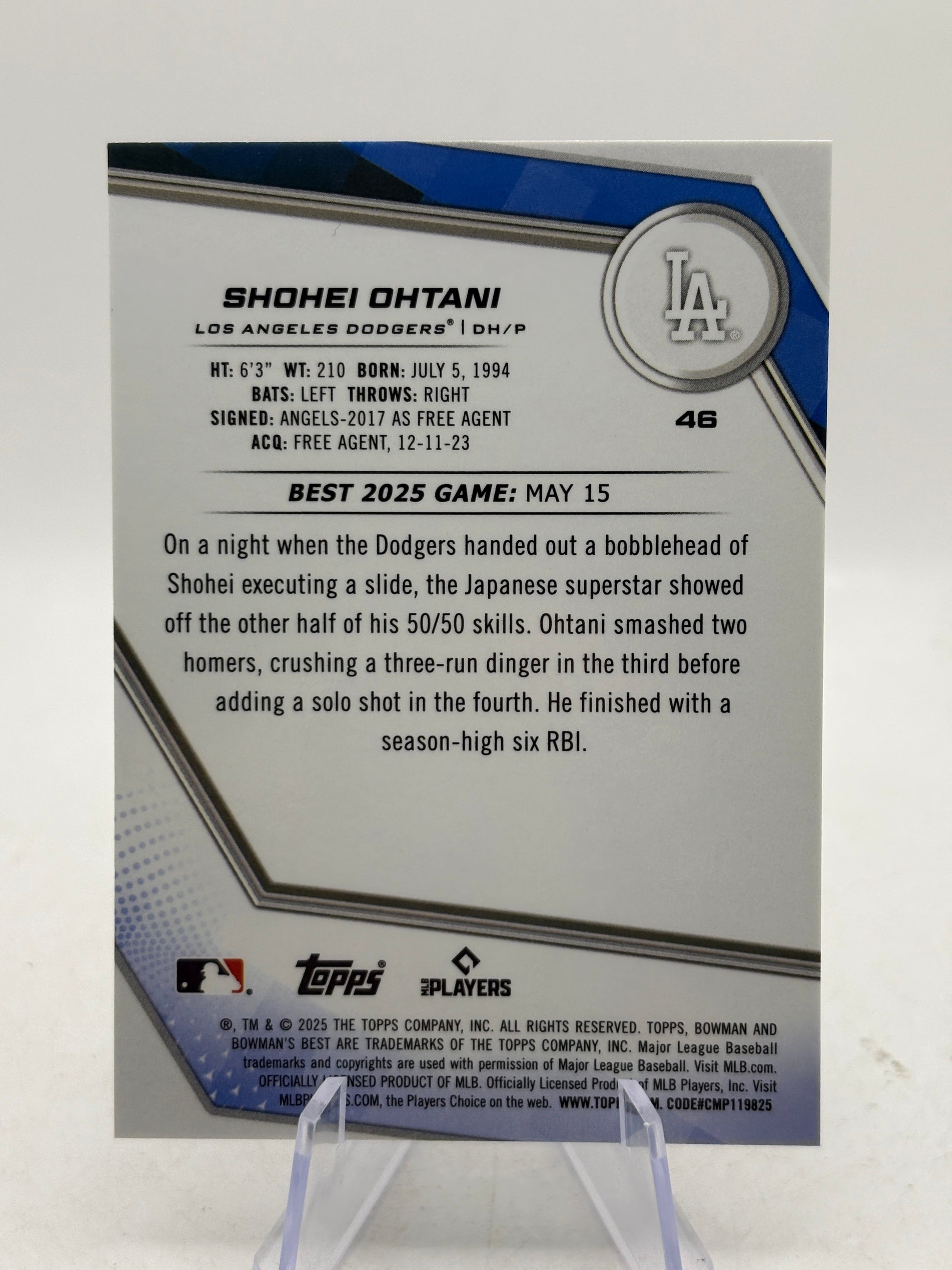 2025 Bowman's Best #46 Shohei Ohtani Wave Refractor FRENLY BRICKS - Open 7 Days