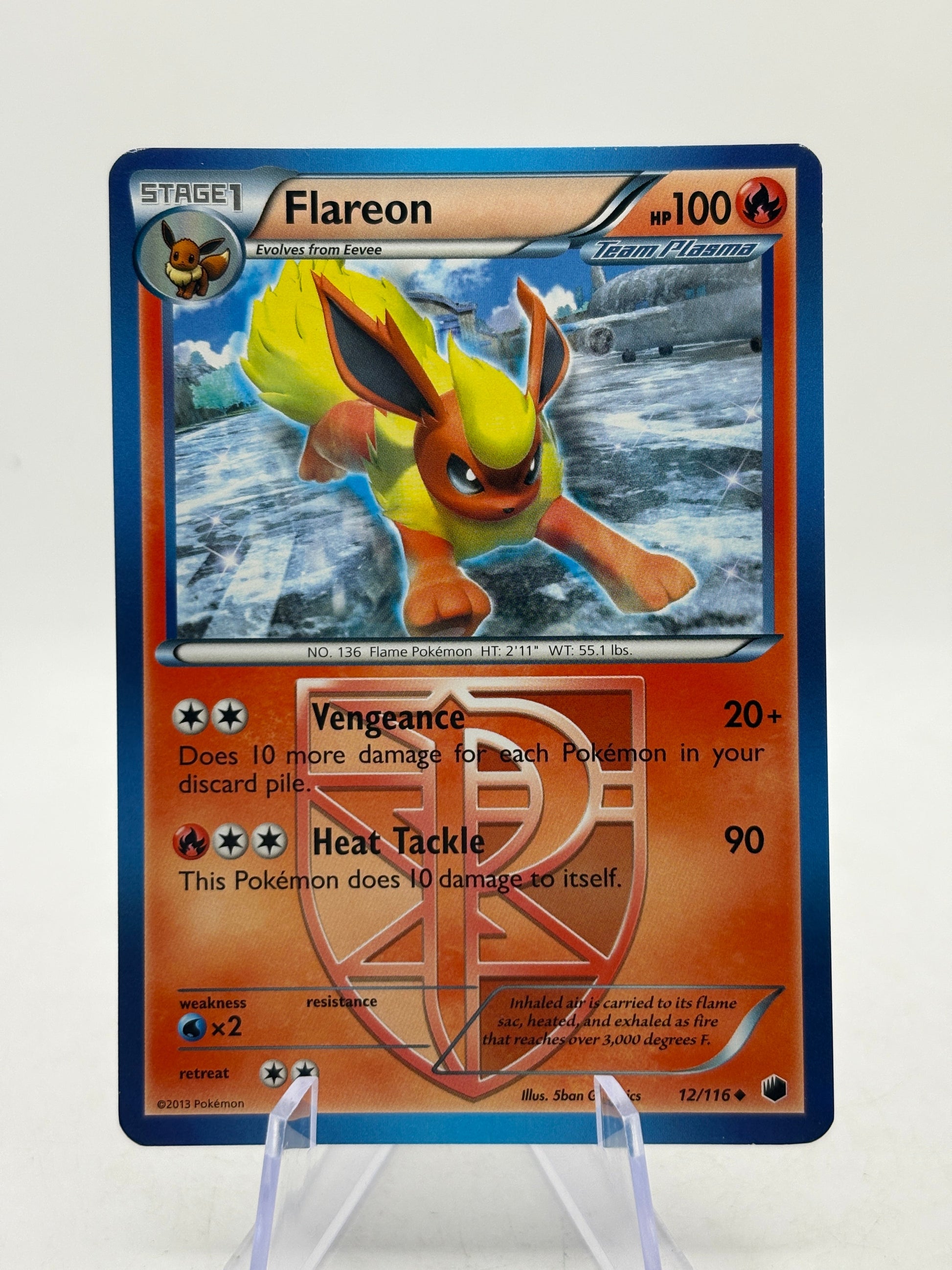 Pokemon TCG Black White Plasma Freeze - Flareon 12/116 Uncommon LP FRENLY BRICKS - Open 7 Days