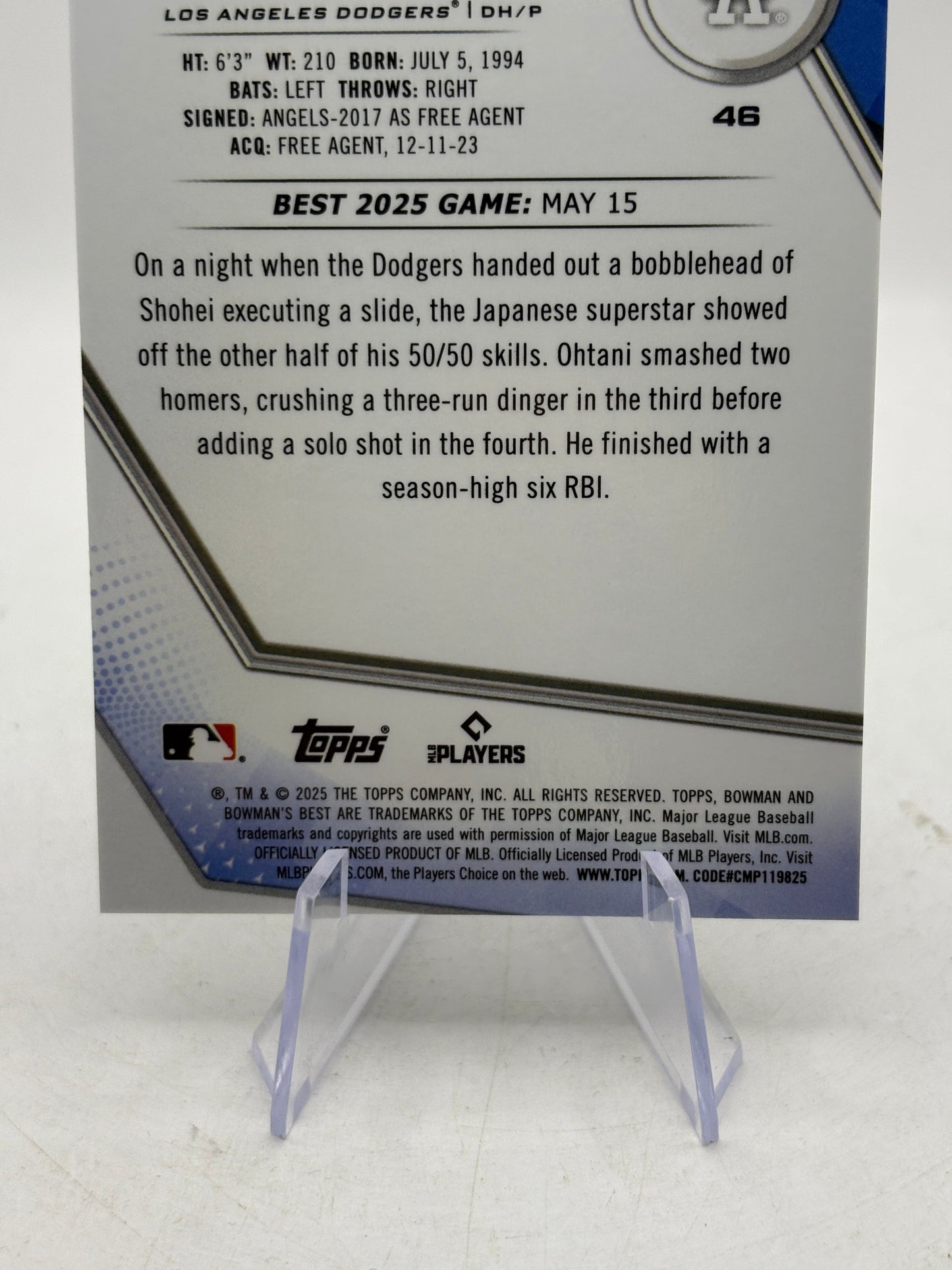 2025 Bowman's Best #46 Shohei Ohtani Wave Refractor FRENLY BRICKS - Open 7 Days