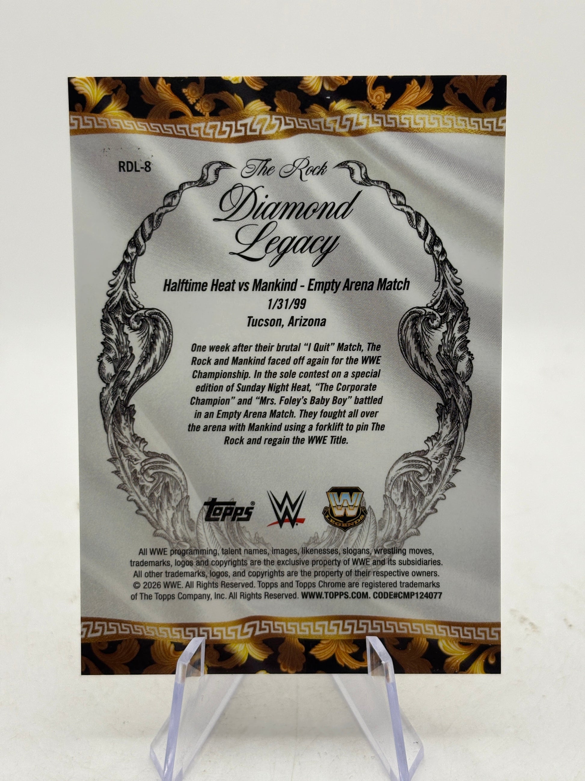The Rock 2026 Topps Chrome WWE Diamond Legacy Gold Refractor /50 RDL-8 FRENLY BRICKS - Open 7 Days