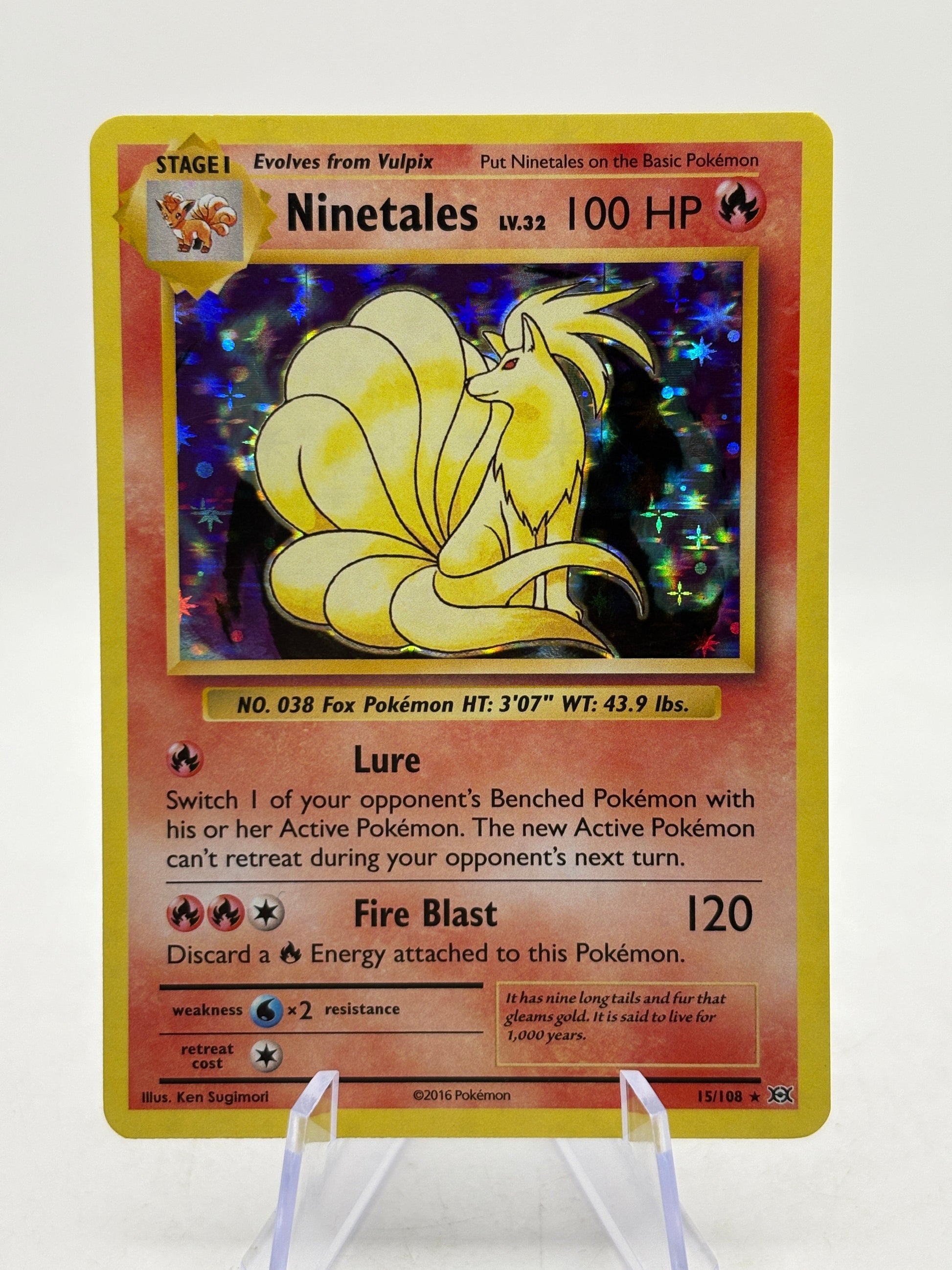 Pokemon TCG Evolutions - Ninetales 15/108 Rare Holo LP FRENLY BRICKS - Open 7 Days