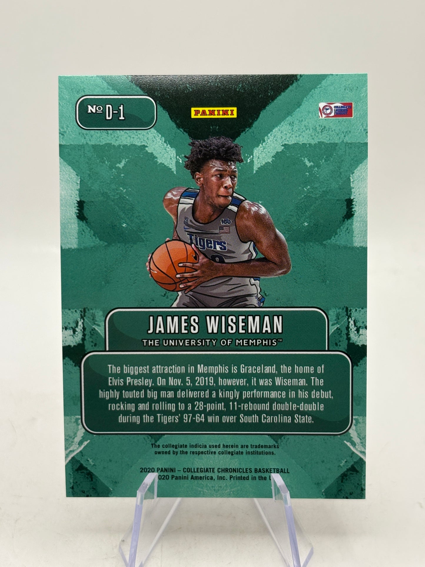 2020 Panini Chronicles Collegiate James Wiseman Rookie Downtown SP