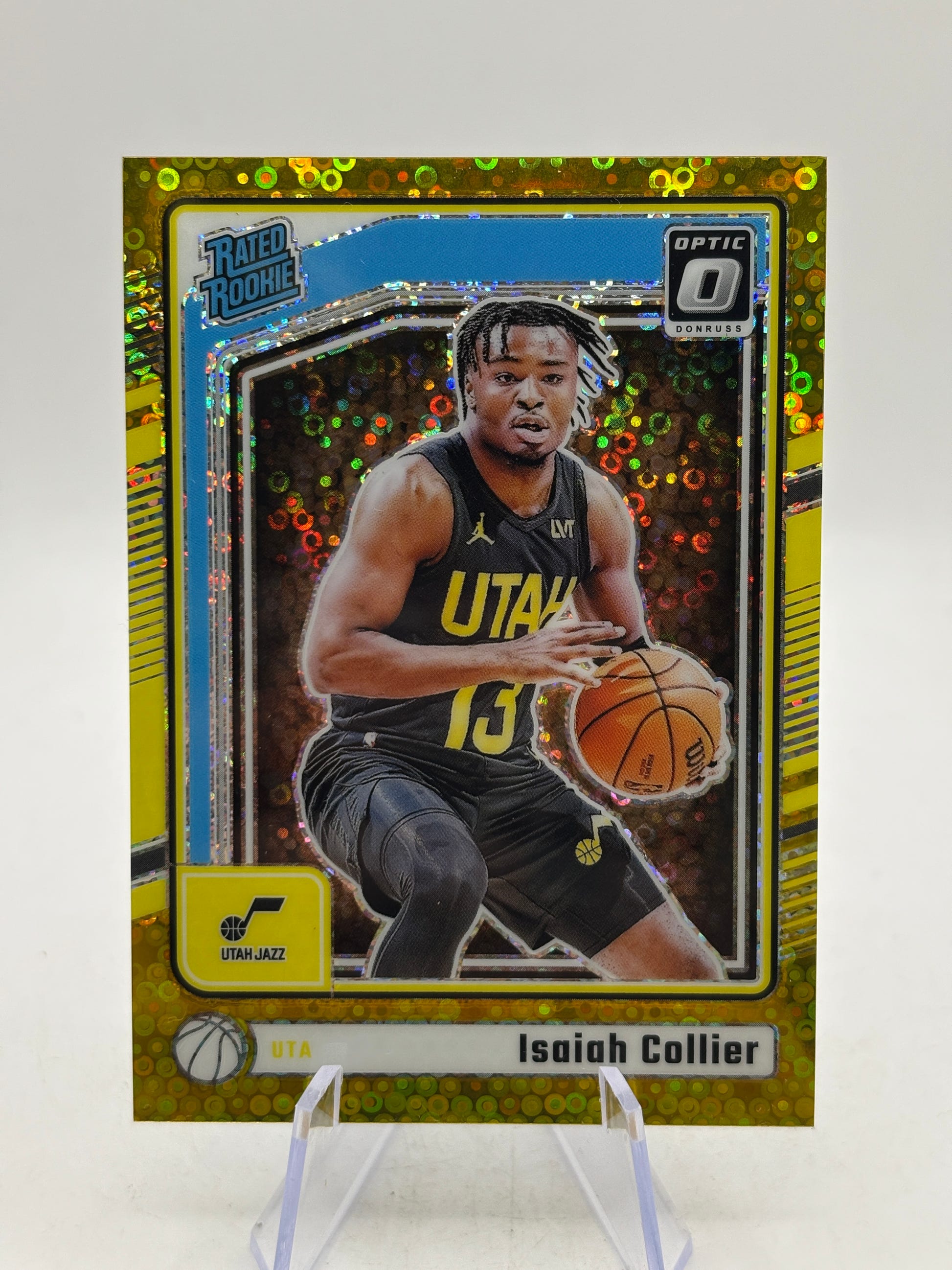 2024-25 Panini Donruss Basketball #295 Isaiah Collier 05/10 Gold Fast Break Rated Rookie image 1