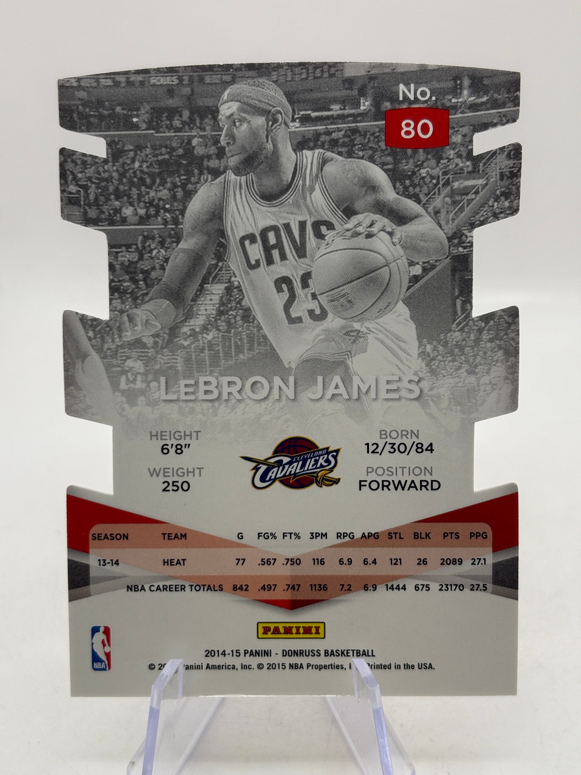 2014-15 Panini Donruss Elite Set Status Die-Cut 06/77 LeBron James #80 image 2