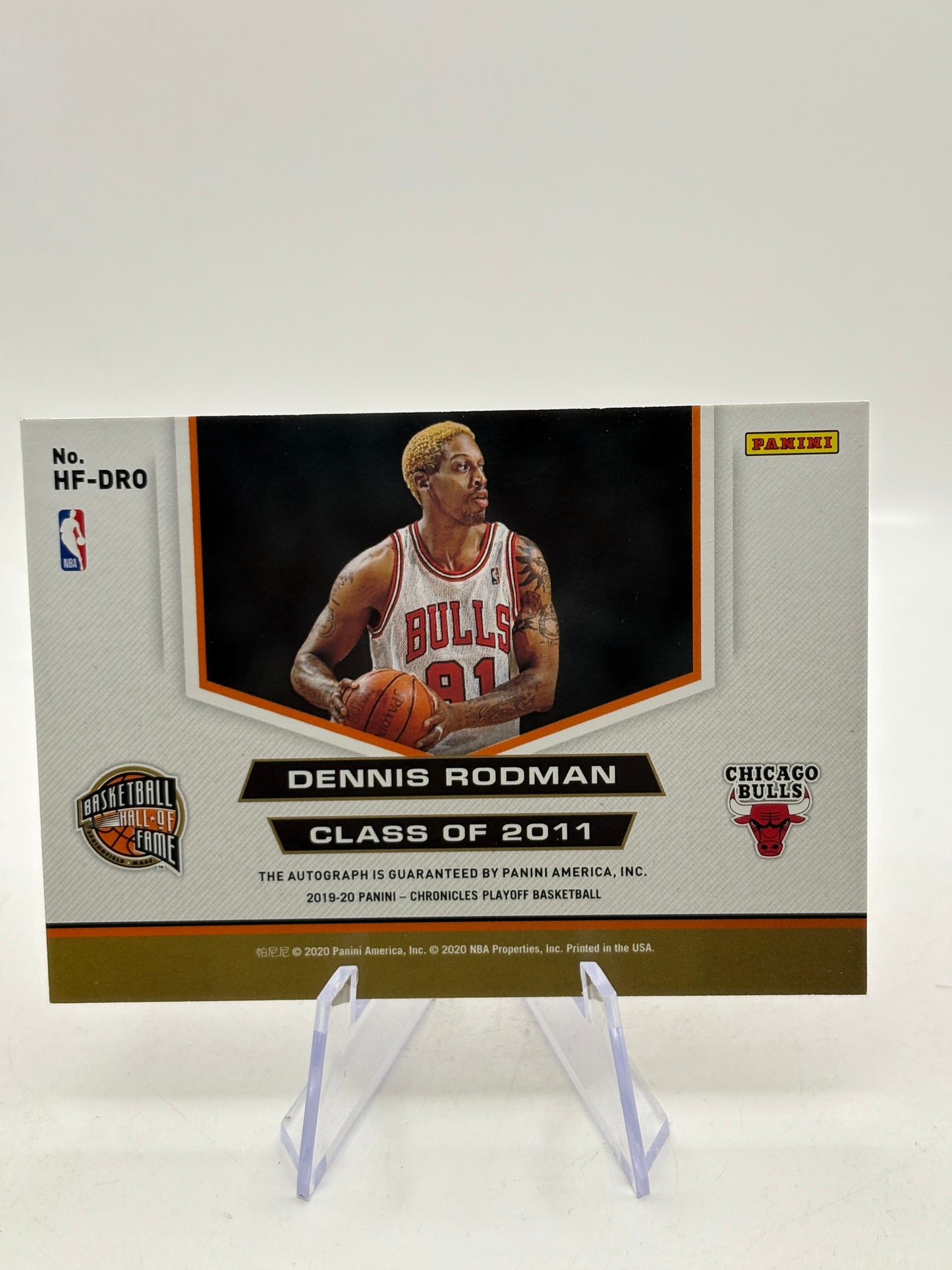 2019-20 Panini Chronicles Playoff Basketball HF-DRO Dennis Rodman Auto