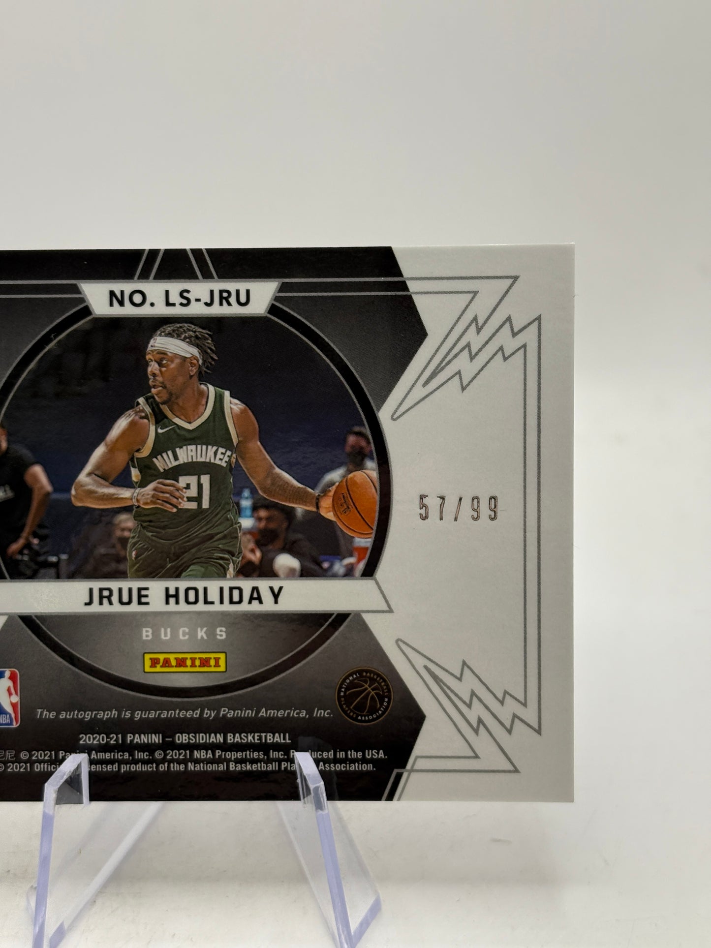 2020-21 Panini Obsidian Basketball LS-JRU Jrue Holiday Auto /99