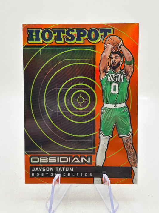 Jayson Tatum 2024-25 Panini Obsidian /99 Hotspot Orange Celtics #4