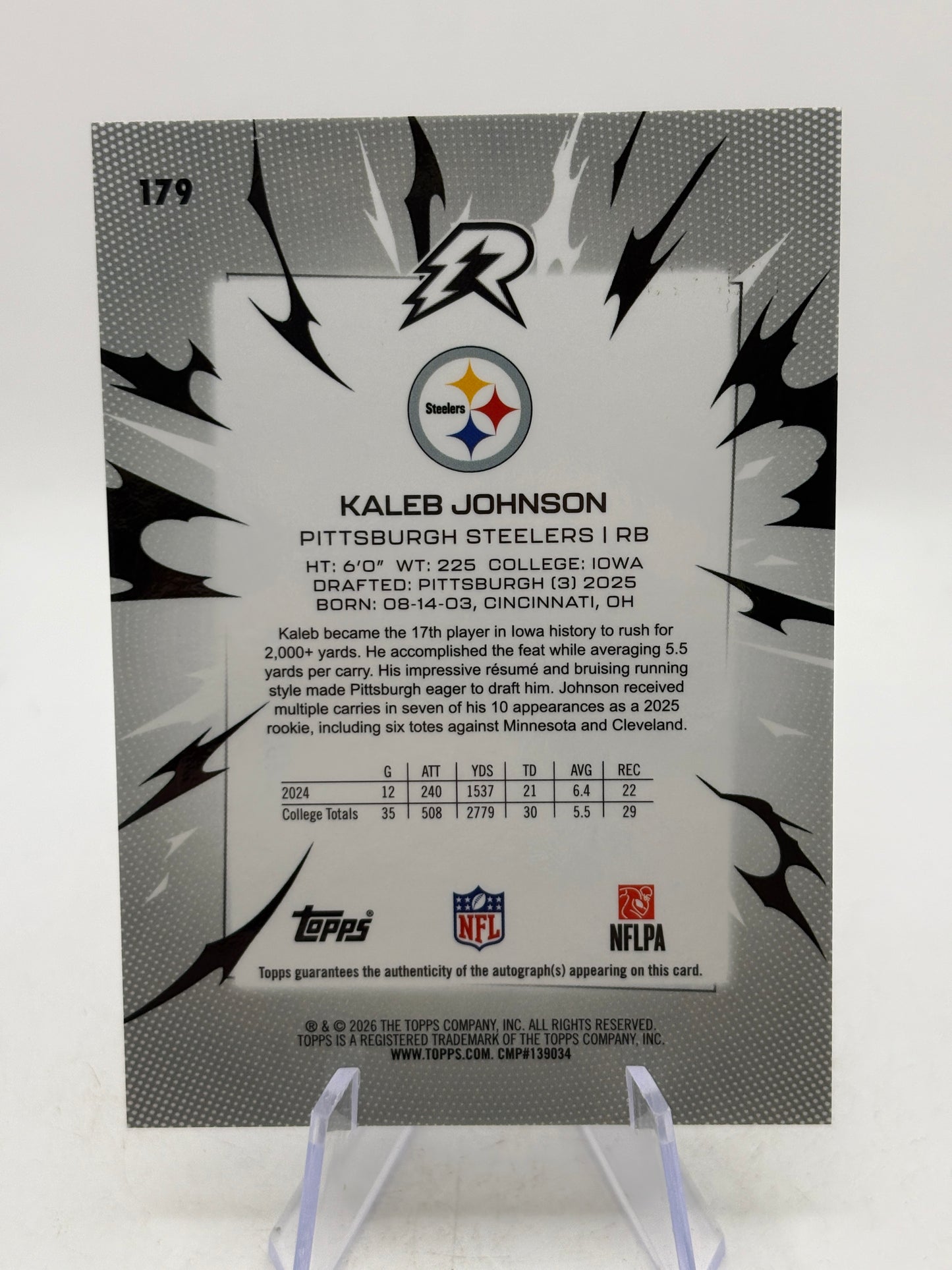 2025 Topps Resurgence Kaleb Johnson RC Auto /375
