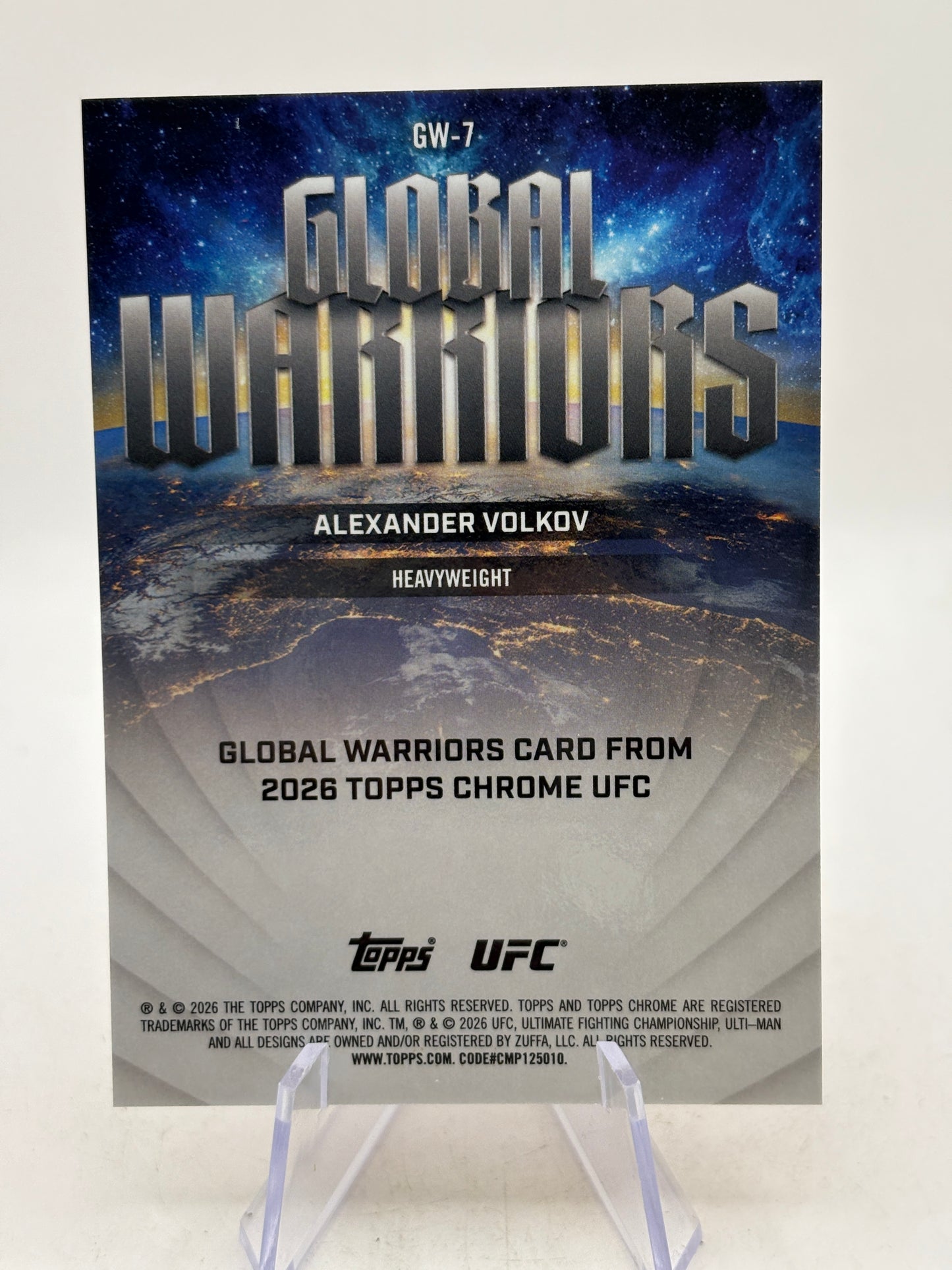 Topps Chrome 2026 UFC - GW-7 Global Warriors Alexander Volkov Oranger /25