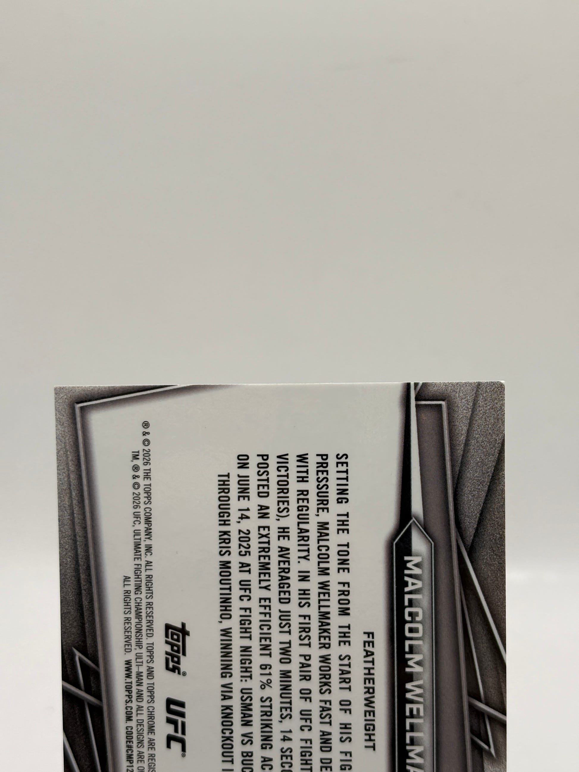 Topps Chrome 2026 UFC Malcom Wellmaker 10/10 Black Shimmer image 5