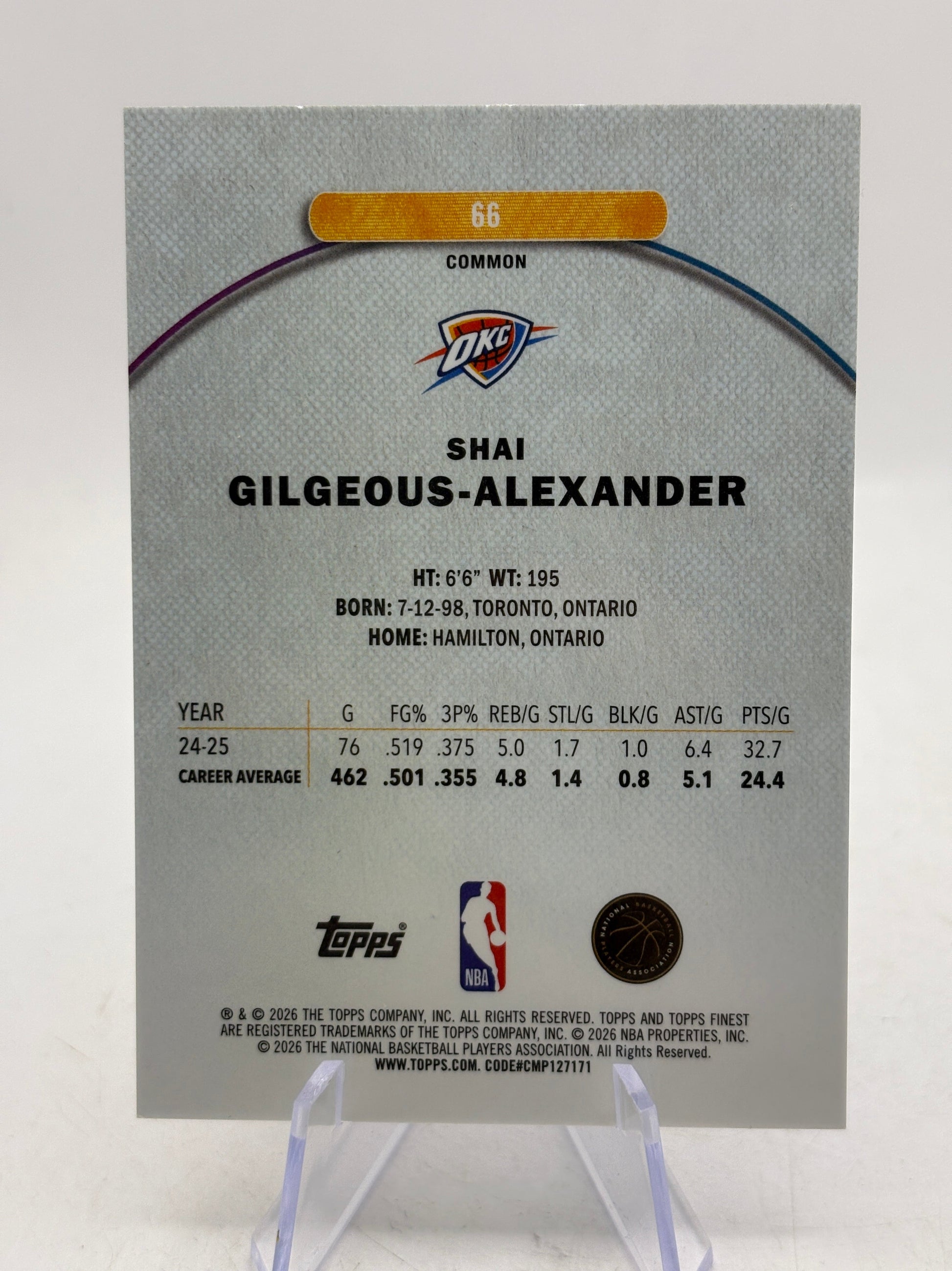 Shai Gilgeous-Alexander 2025-26 Topps Finest Common Purple X-Fractor /99 Thunder FRENLY BRICKS - Open 7 Days