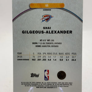 Shai Gilgeous-Alexander 2025-26 Topps Finest Common Purple X-Fractor /99 Thunder FRENLY BRICKS - Open 7 Days
