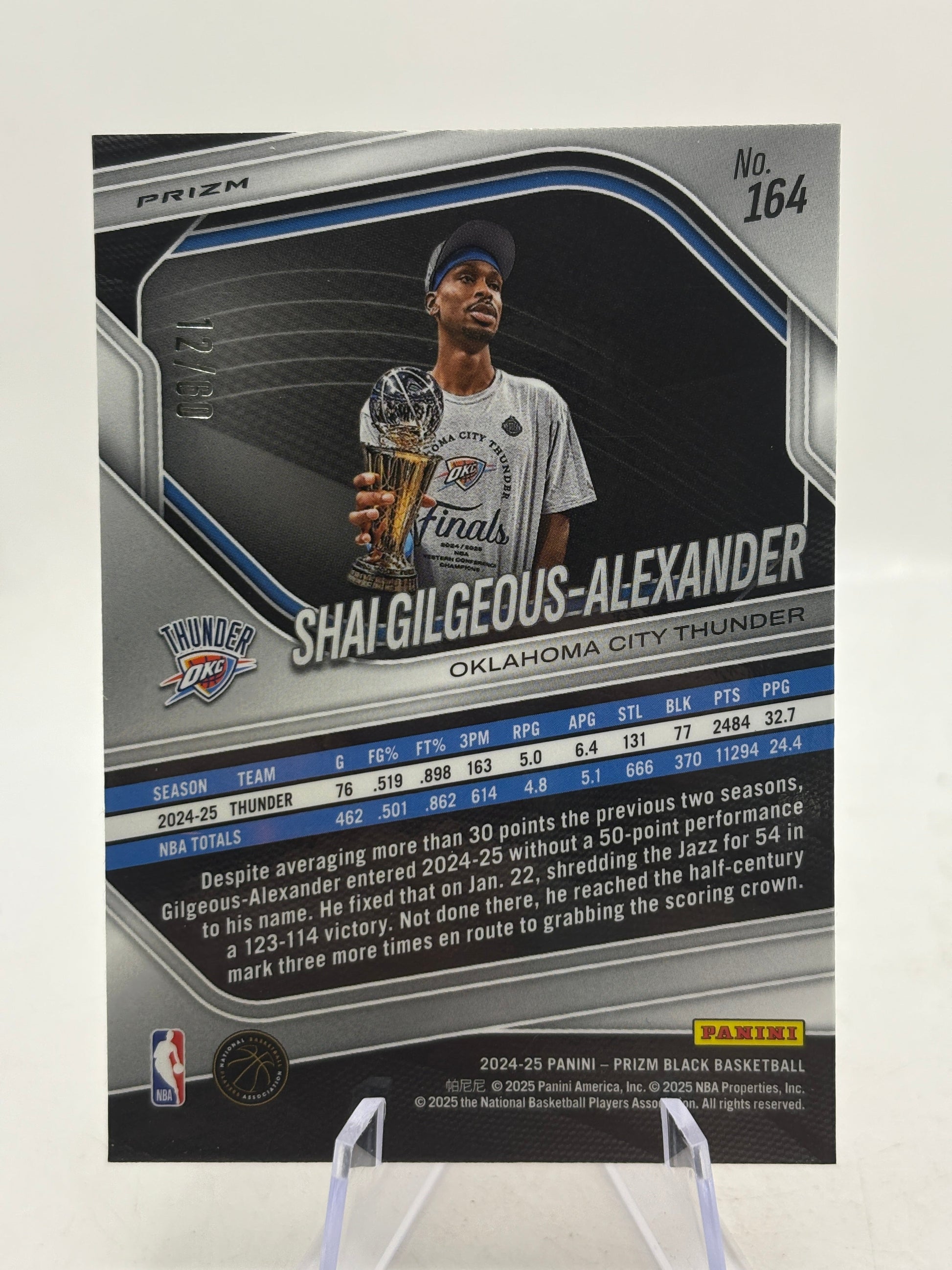 Shai Gilgeous-Alexander 2024-25 Panini Prizm Black #164 Orange Wave #12/60 FRENLY BRICKS - Open 7 Days
