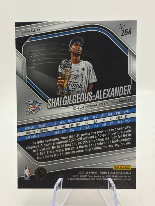 Shai Gilgeous-Alexander 2024-25 Panini Prizm Black #164 Orange Wave #12/60 FRENLY BRICKS - Open 7 Days