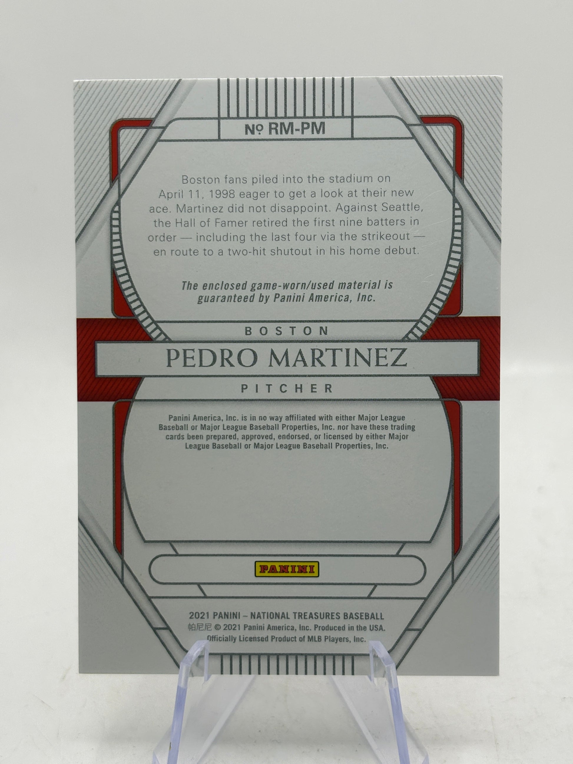 2021 Panini National Treasures Pedro Martinez Retro Materials /10 FRENLY BRICKS - Open 7 Days