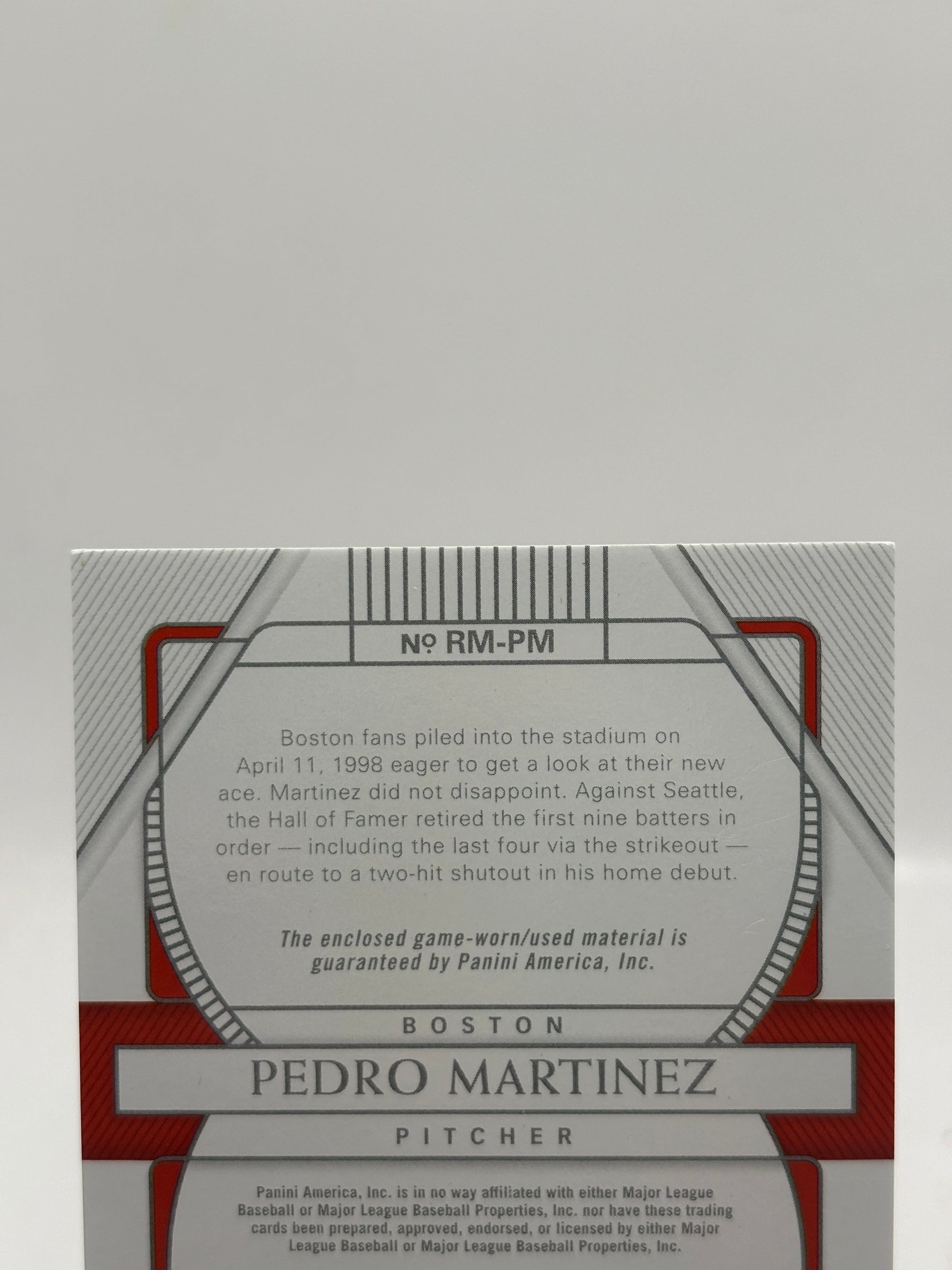 2021 Panini National Treasures Pedro Martinez Retro Materials /10 FRENLY BRICKS - Open 7 Days