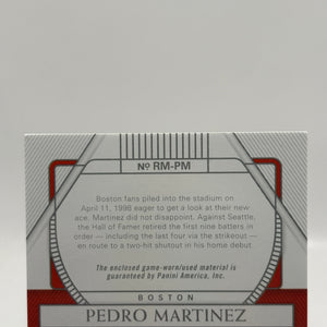 2021 Panini National Treasures Pedro Martinez Retro Materials /10 FRENLY BRICKS - Open 7 Days
