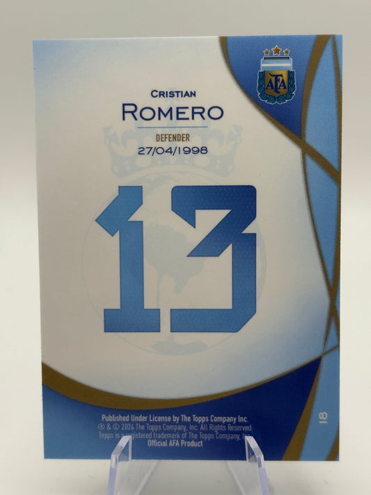 2024 Topps Lineage Argentina #18 Cristian Romero Sky Blue Tango #/50 FRENLY BRICKS - Open 7 Days