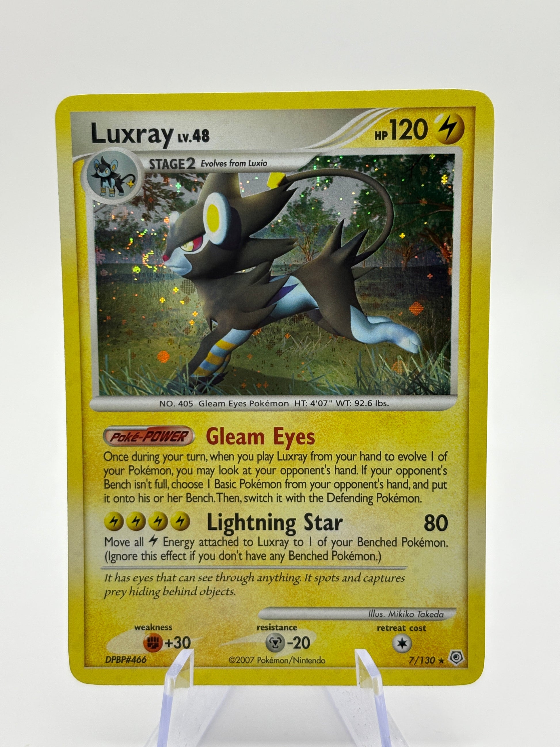 Pokemon TCG Diamond Pearl Base - Luxray 7/130 Rare Holo LP FRENLY BRICKS - Open 7 Days