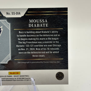 2024-25 Panini Select Moussa Diabate #SS-DIA Green Stars Prizm /49 FRENLY BRICKS - Open 7 Days