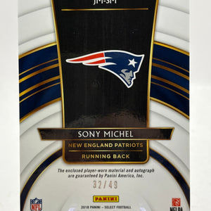 2018 Panini Select Football - Sony Michel Rookie Patch Auto /49 Silver #JM-SM FRENLY BRICKS - Open 7 Days