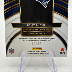 2018 Panini Select Football - Sony Michel Rookie Patch Auto /49 Silver #JM-SM FRENLY BRICKS - Open 7 Days
