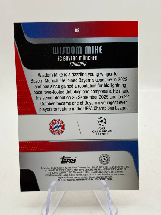 2025-26 Topps Chrome UEFA Wisdom Mike Radiating Rookies SSP Rookie RC SSP #88 FRENLY BRICKS - Open 7 Days