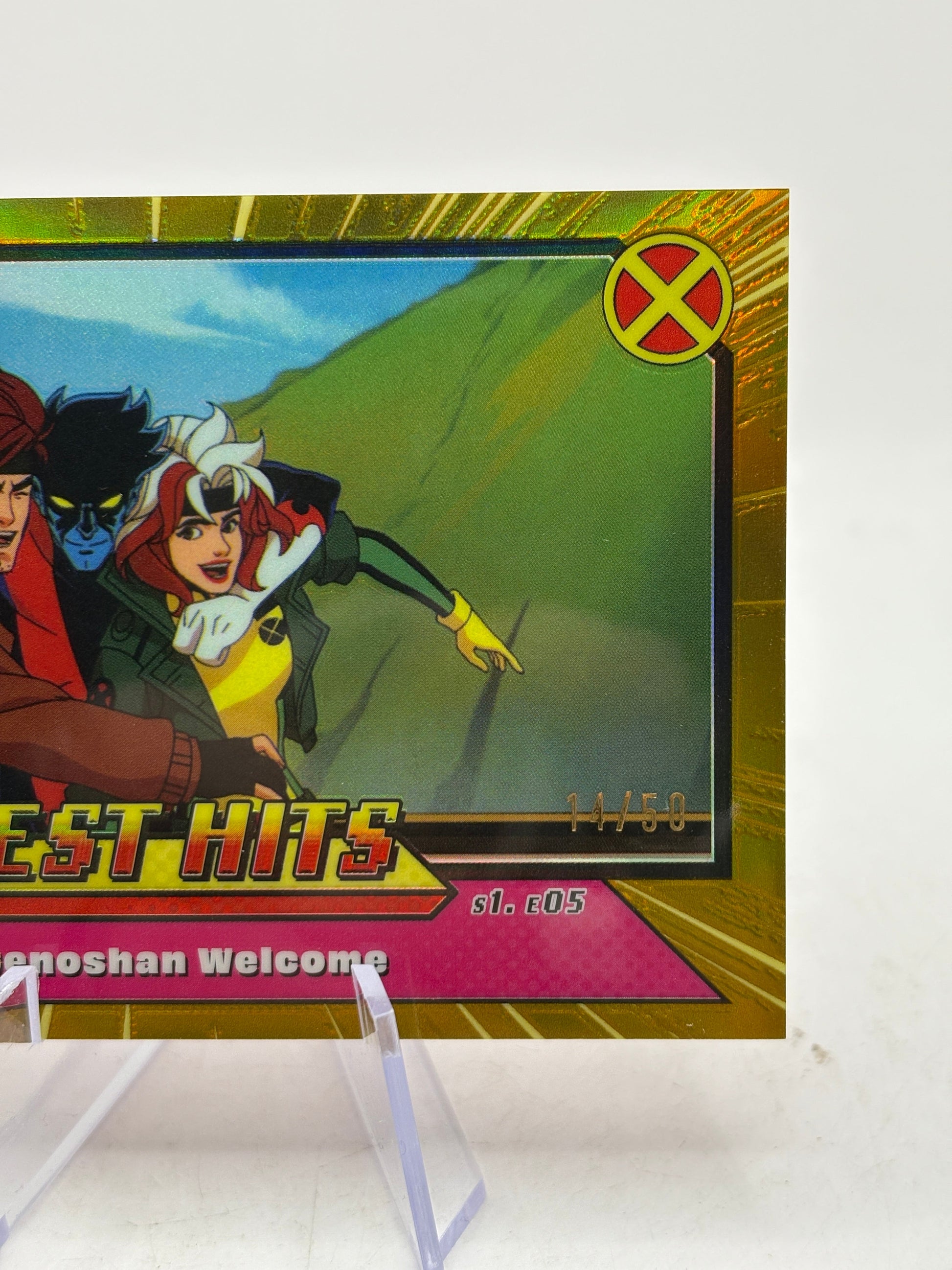 2025 Topps Finest X-Men '97 Greatest Hits Gold #GH7 A Genoshan Welcome /50 FRENLY BRICKS - Open 7 Days