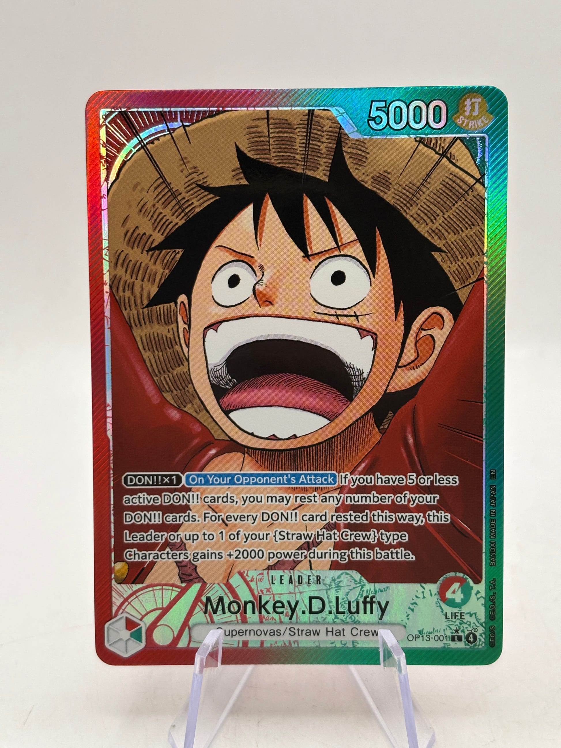 One Piece TCG OP13 - Monkey D Luffy OP13-001 Leader Alt Art image 1