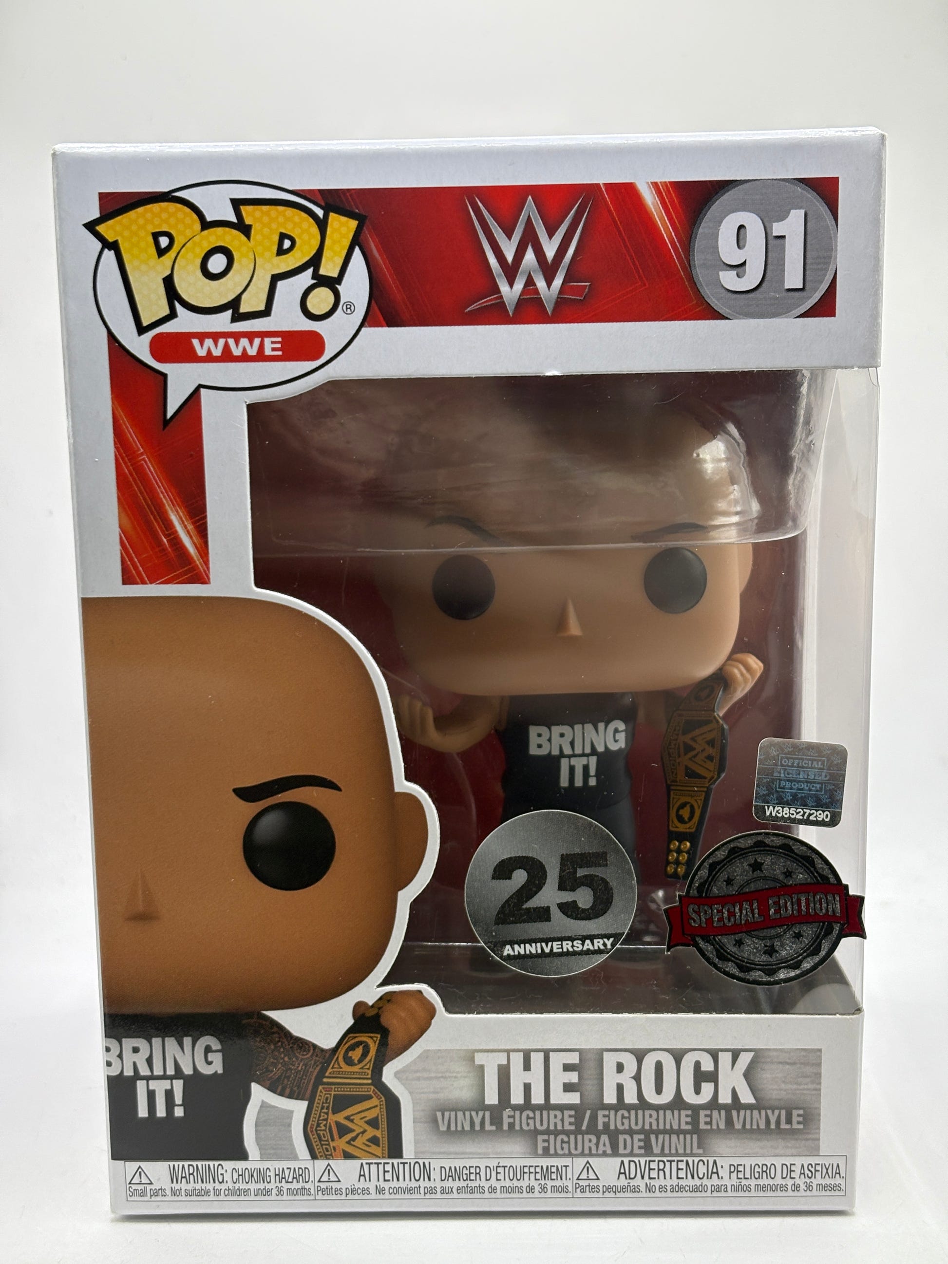 Funko POP! WWE #91 The Rock Vinyl Figure Special Edition 25th Anniversary image 1