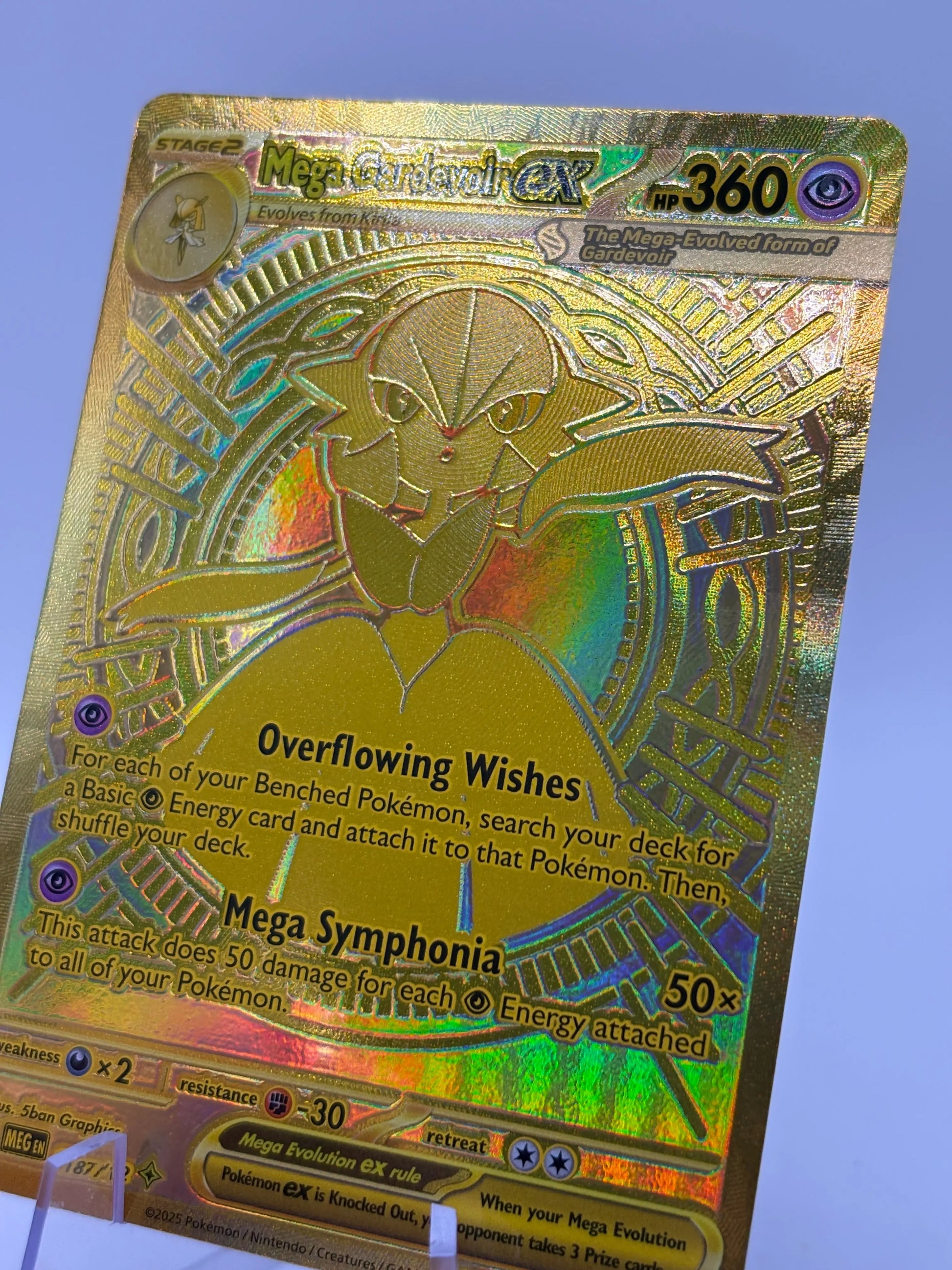 Pokemon TCG Mega Evolutions - Mega Gardevoir EX 187/132 Gold Card SEE PHOTOS FRENLY BRICKS - Open 7 Days