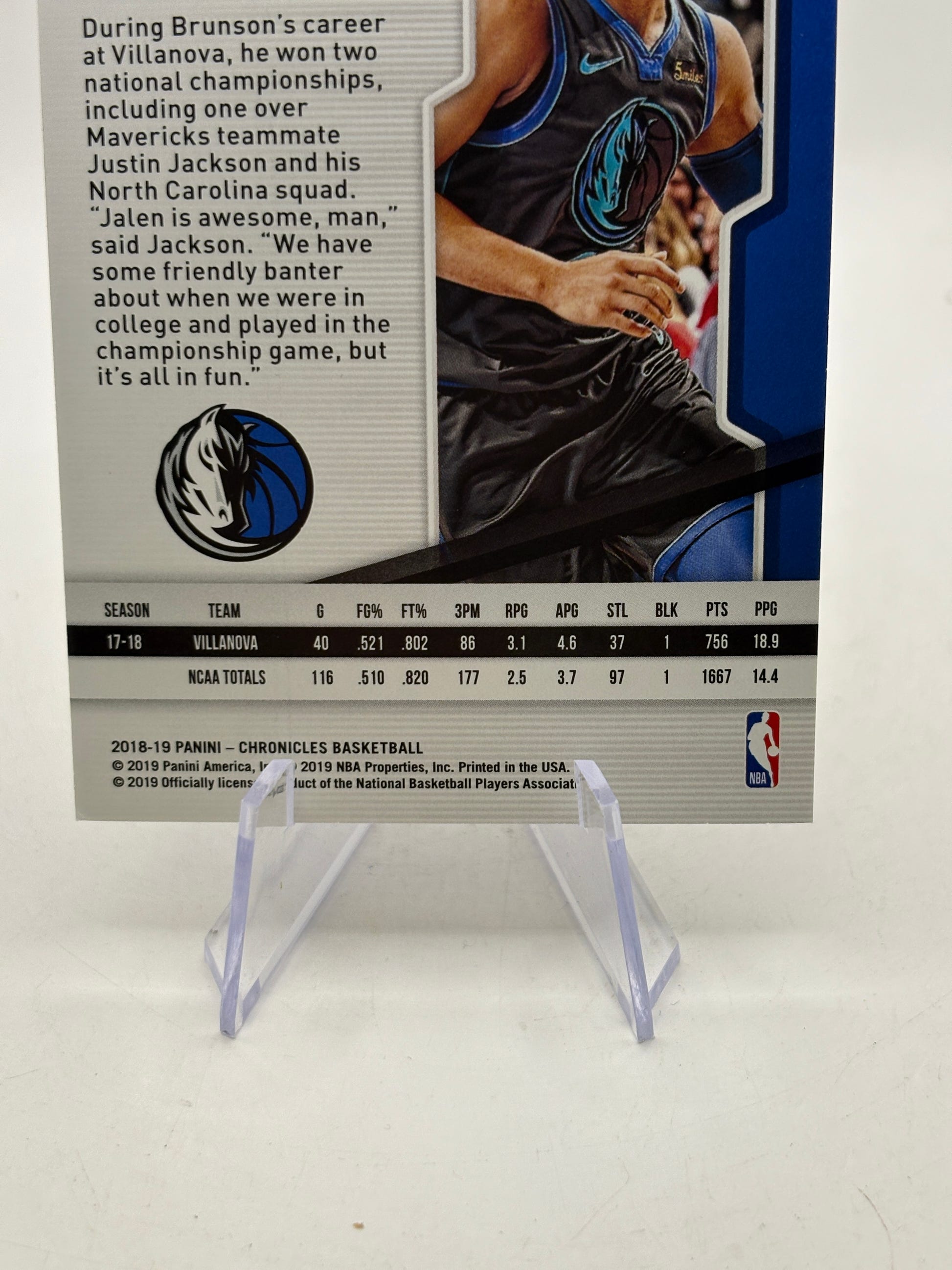 2018-19 Panini Chronicles #174 Jalen Brunson Playoff Rookie image 4