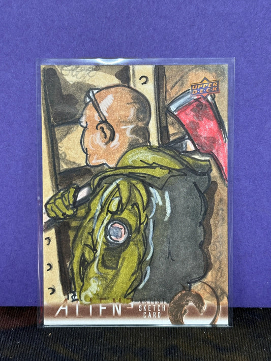 2018 Upper Deck Alien 3 Artist Sketch Card 1/1 FRENLY BRICKS - Open 7 Days