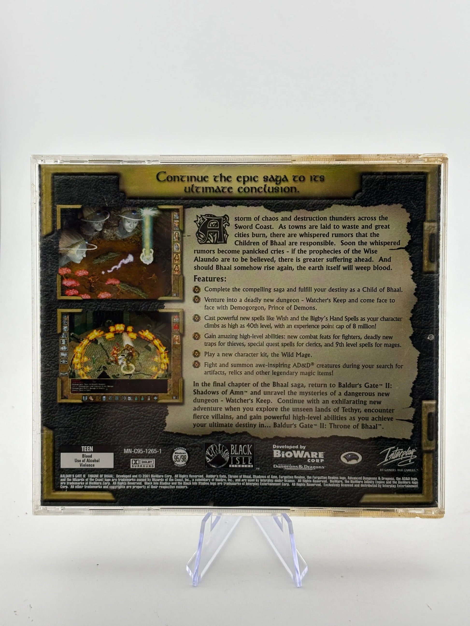 Baldur's Gate II 2: Throne of Bhaal Final Chapter (PC, 2001) Windows FRENLY BRICKS - Open 7 Days