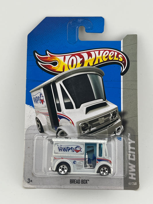 2013 Hot Wheels Treasure Hunt #11 HW City-City Works BREAD BOX White w/Chrome5Sp FRENLY BRICKS - Open 7 Days