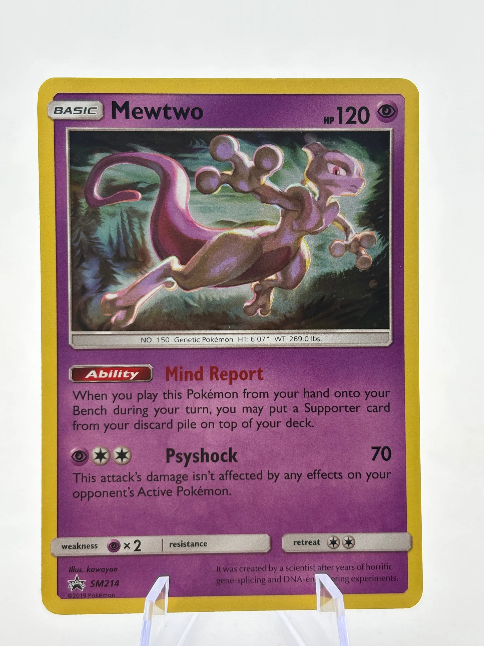 Pokemon TCG Sun Moon - Mewtwo SM214 Black Star Promo Holo LP FRENLY BRICKS - Open 7 Days