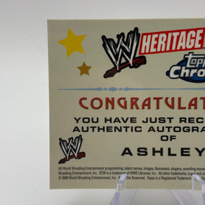 2008 Topps Heritage III Chrome Ashley Massaro WWE Autograph Card Rare FRENLY BRICKS - Open 7 Days