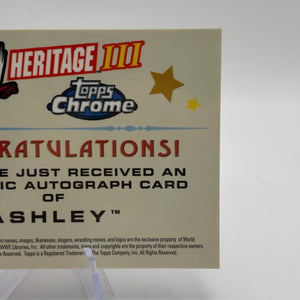 2008 Topps Heritage III Chrome Ashley Massaro WWE Autograph Card Rare FRENLY BRICKS - Open 7 Days