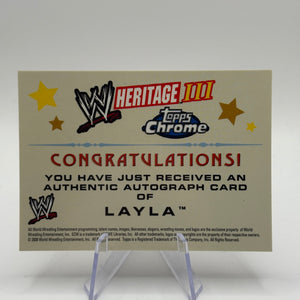 2008 Topps Heritage III Chrome LAYLA WWE Autograph Card Rare FRENLY BRICKS - Open 7 Days