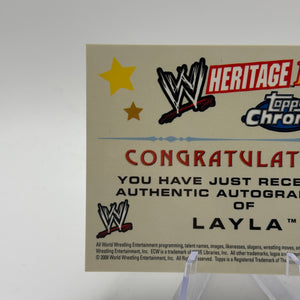 2008 Topps Heritage III Chrome LAYLA WWE Autograph Card Rare FRENLY BRICKS - Open 7 Days