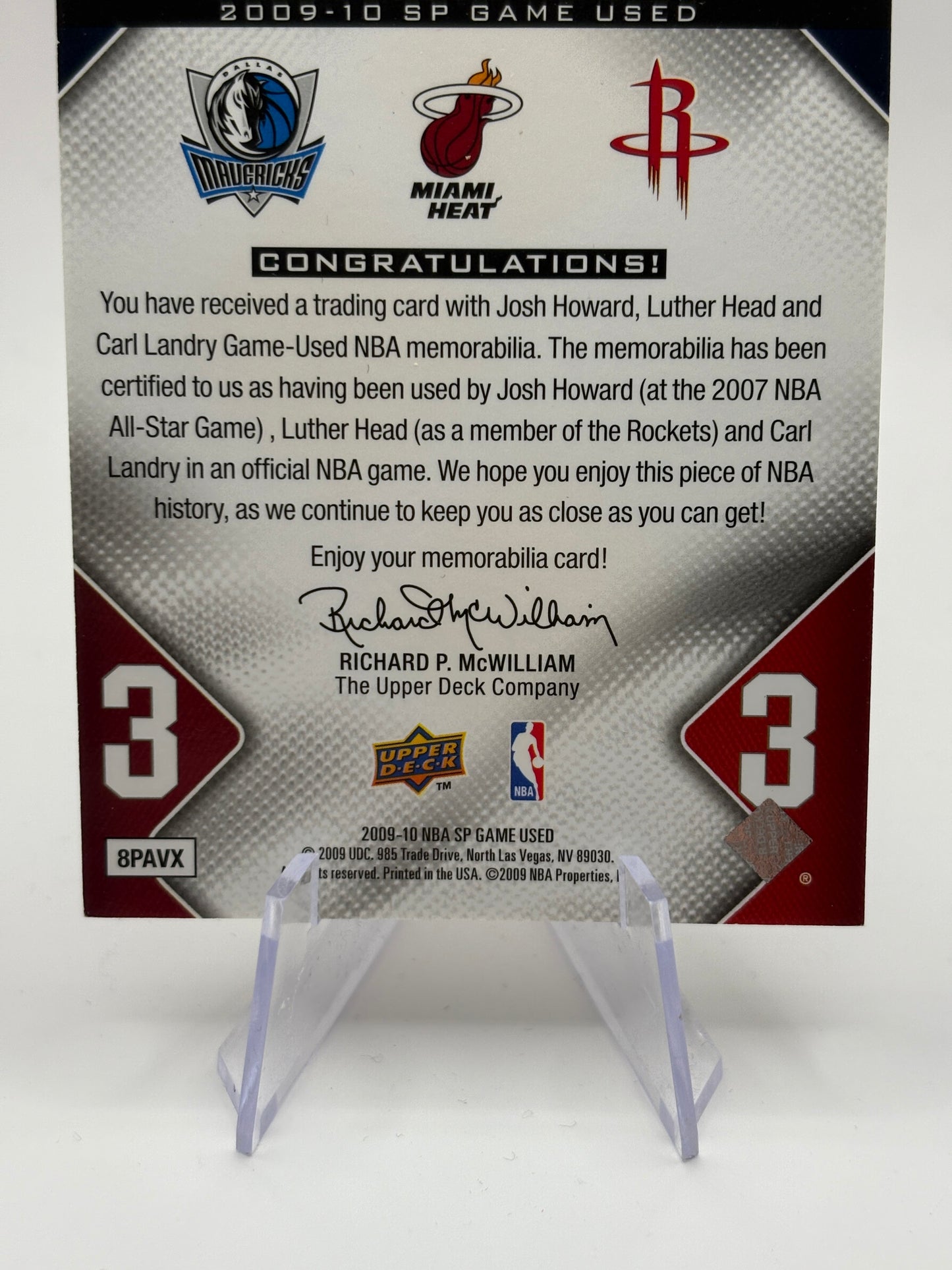 2009-10 SP Game Used Star Swatches Level 3 03/35 Josh Howard Luther Head Landey FRENLY BRICKS - Open 7 Days