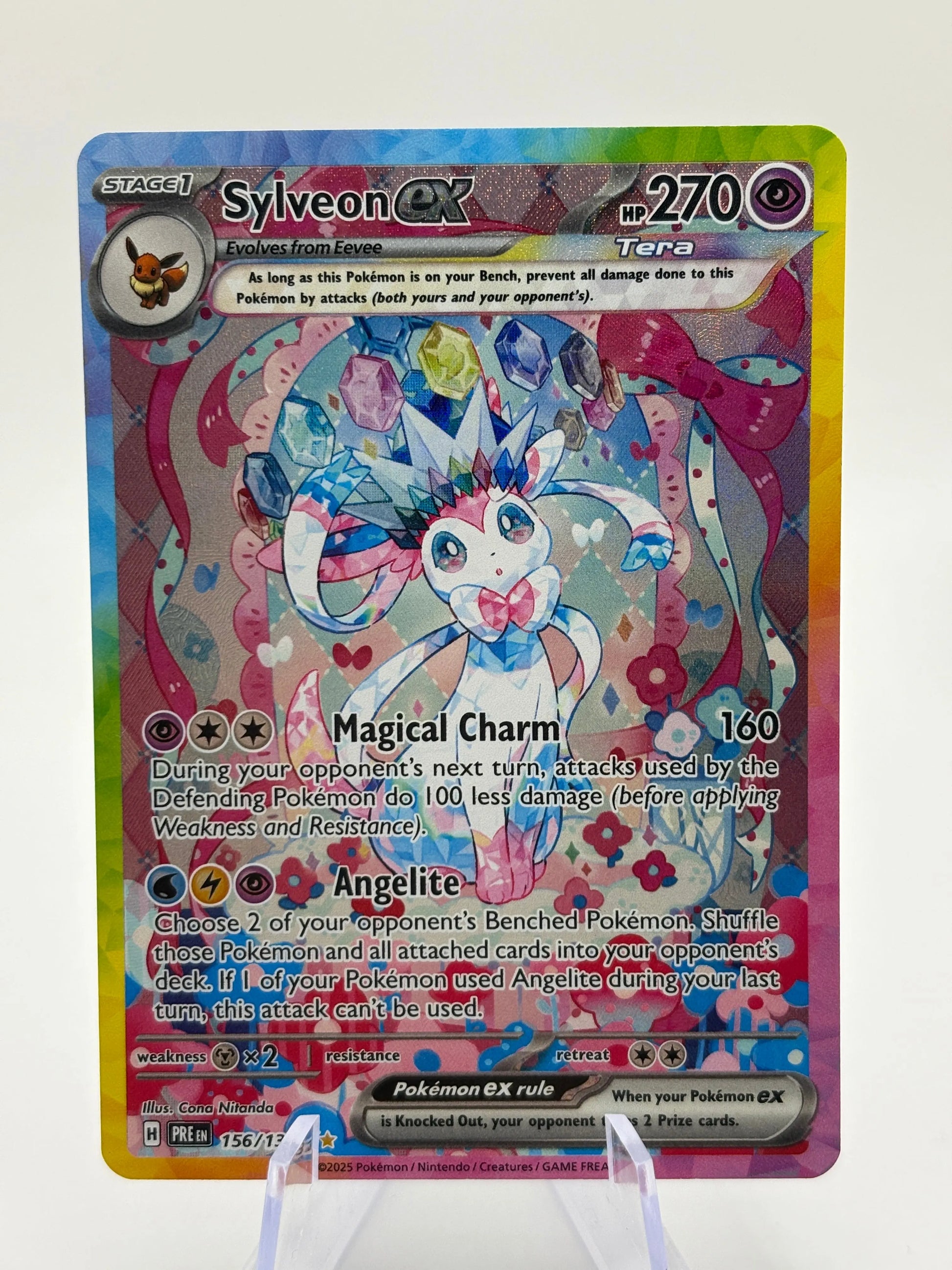 Pokemon TCG Prismatic Evolution - Sylveon EX 156/131 Special Illustration Rare NM FRENLY BRICKS - Open 7 Days