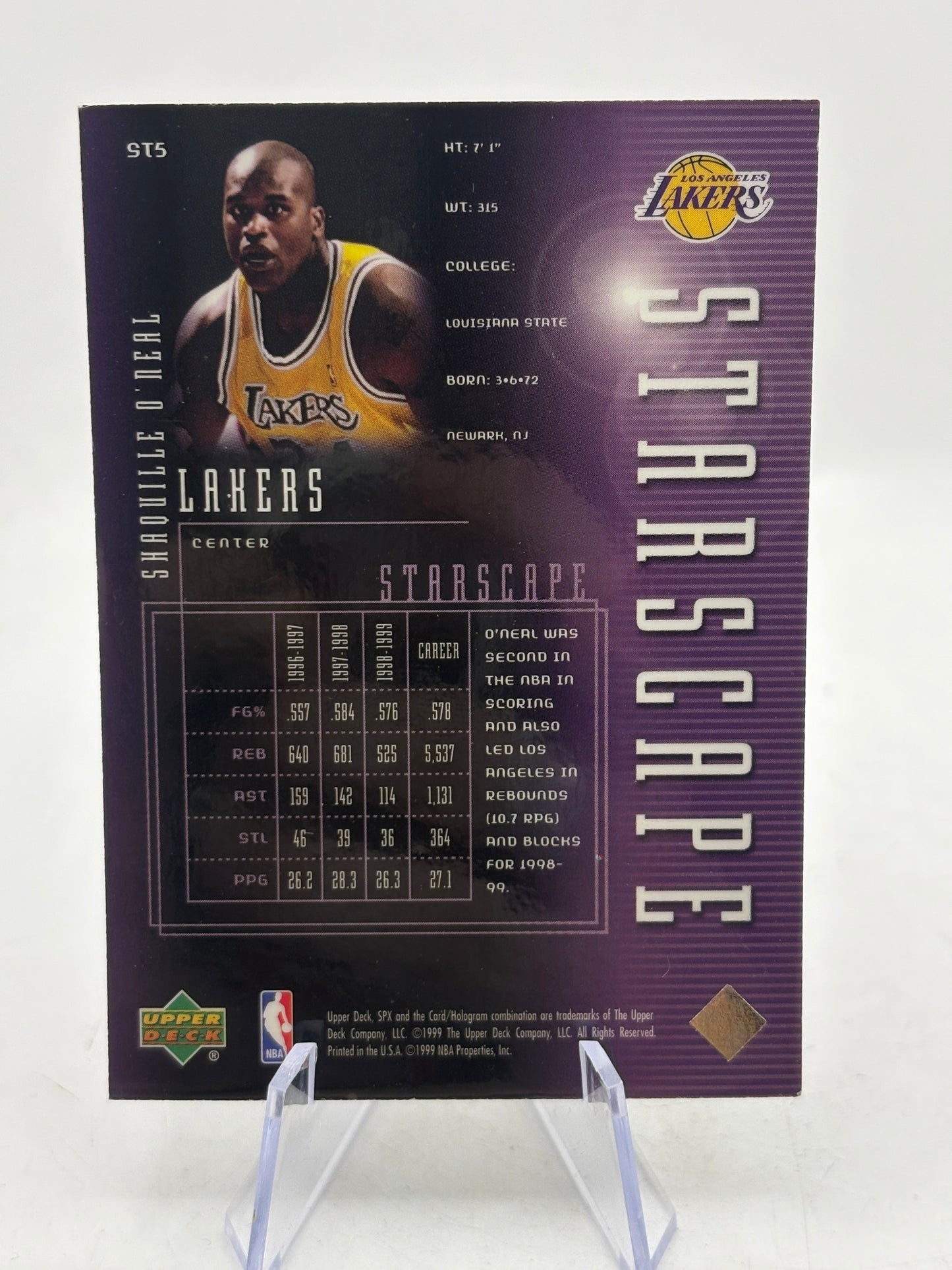 Shaquille O'Neal 1999-00 Upper Deck SPx Starscape Insert FRENLY BRICKS - Open 7 Days