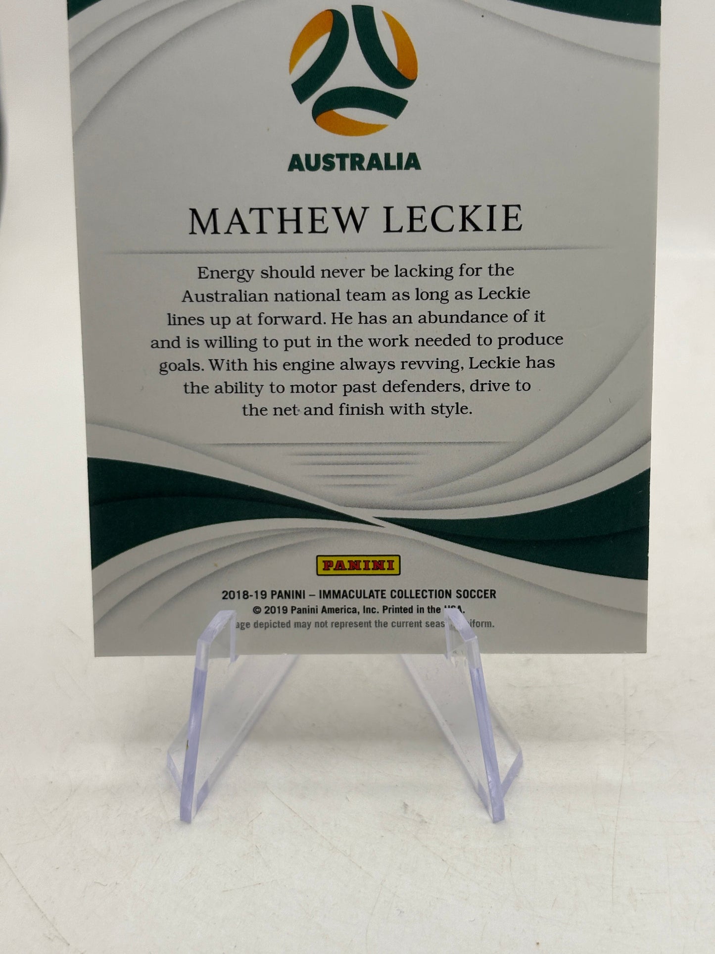 2018-19 Panini Immaculate Collection Soccer - Mathew Leckie #87 /65 FRENLY BRICKS - Open 7 Days