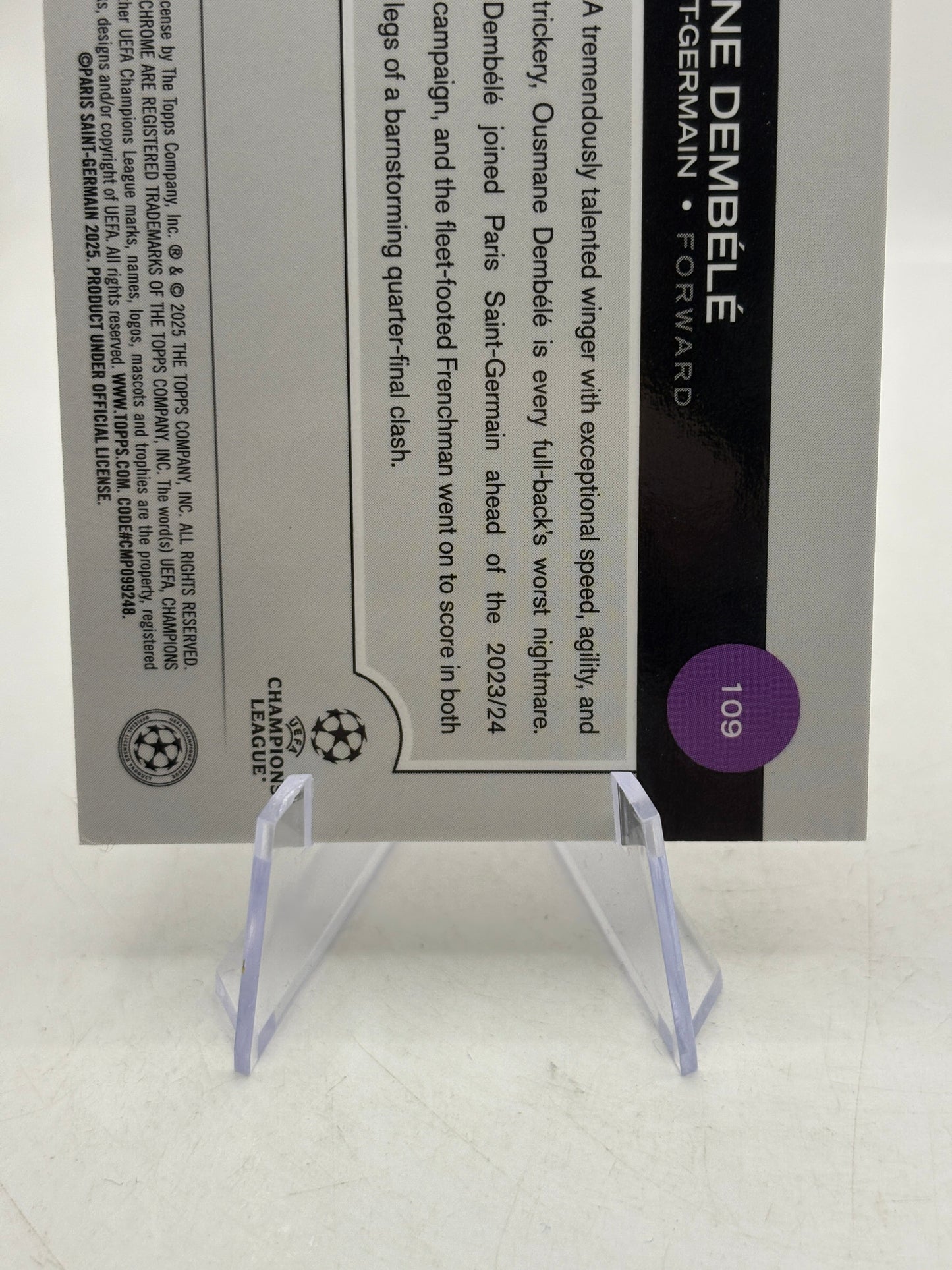 2025 Topps UEFA Champions League - Ousmane Dembele #109 /125 FRENLY BRICKS - Open 7 Days