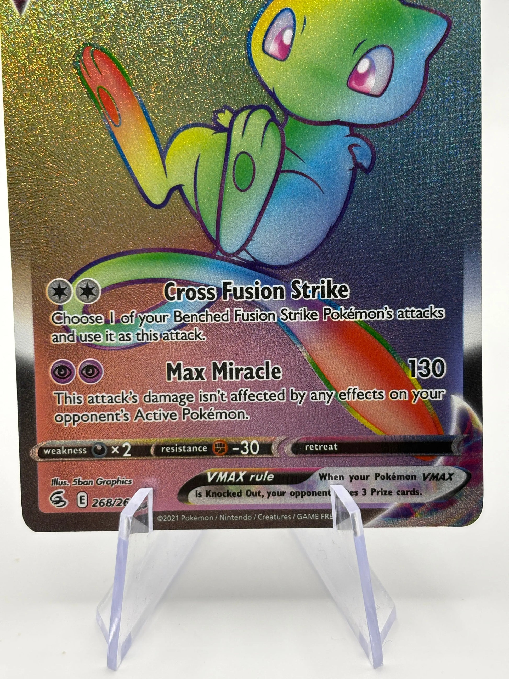 Pokemon TCG Fusion Strike - Mew VMAX 268/264 Ultra Rare Rainbow LP FRENLY BRICKS - Open 7 Days