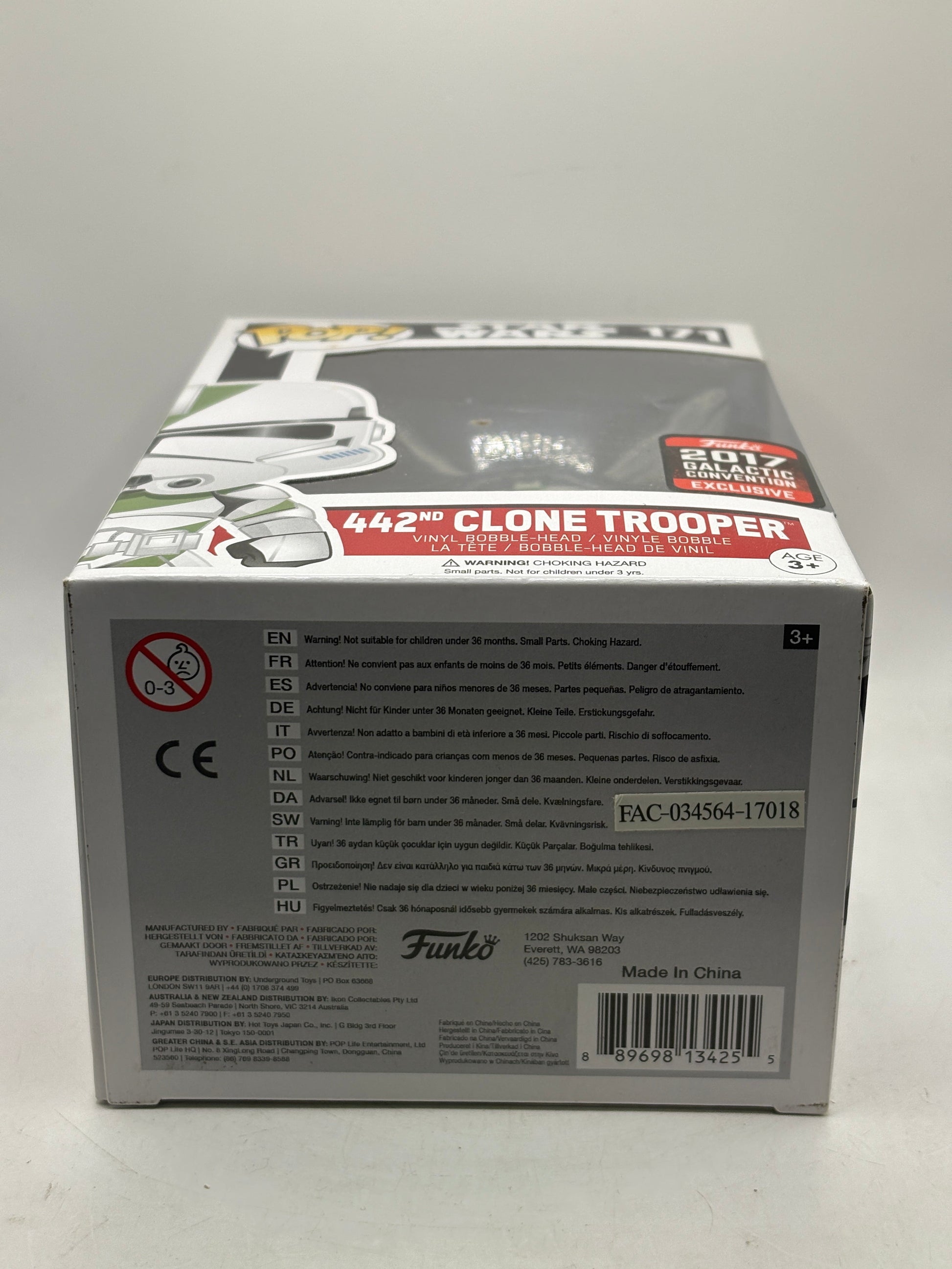 Funko POP! Star Wars #171 442nd Clone Trooper 2017 Galactic Convention Exclusive FRENLY BRICKS - Open 7 Days